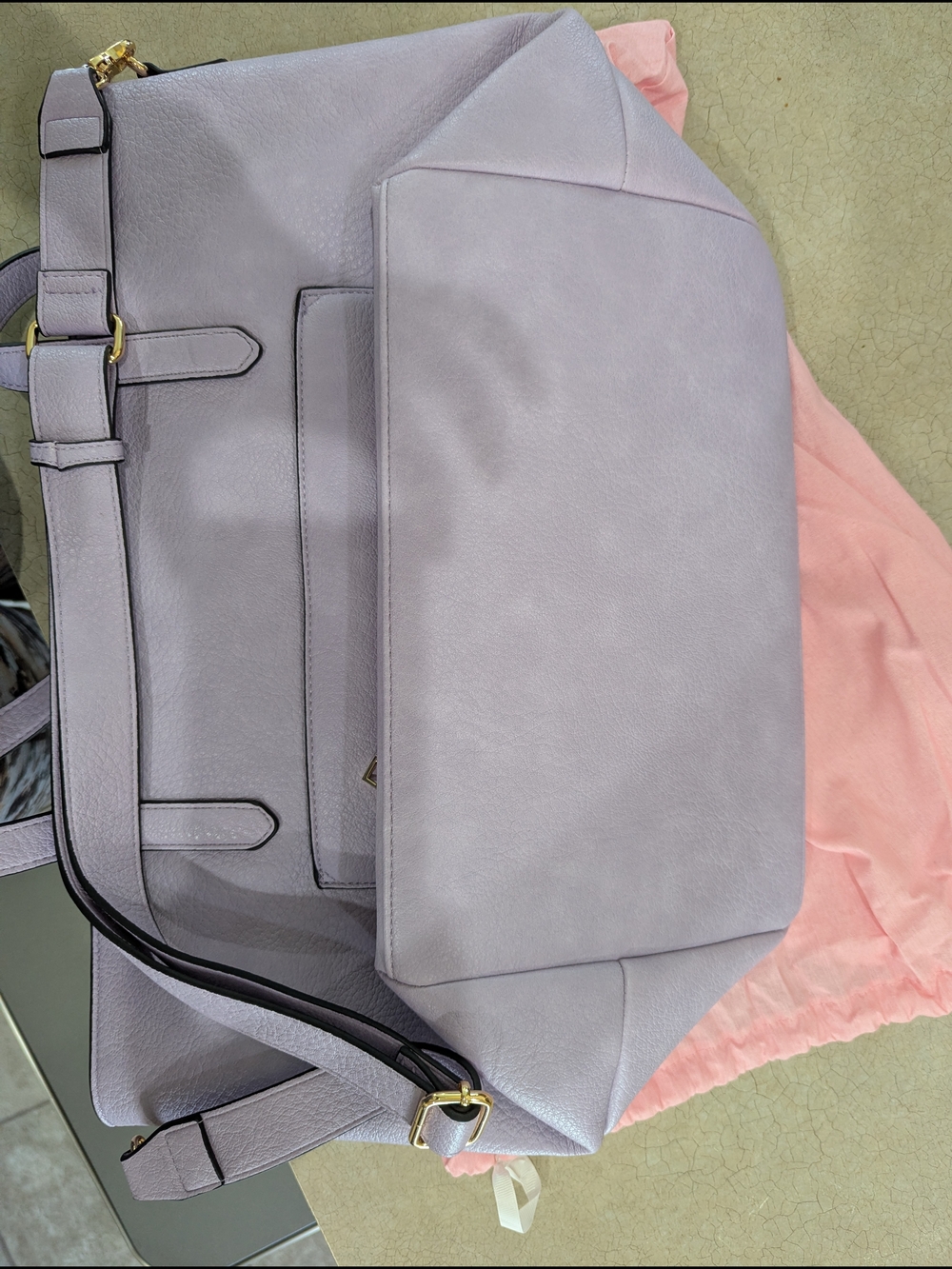 Poppy & Peonies Go-Getter Tote Bag in Lavender Leather - Picture 5 of 5